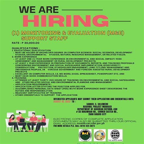 dar hiring region 6|Department of Agrarian Reform .